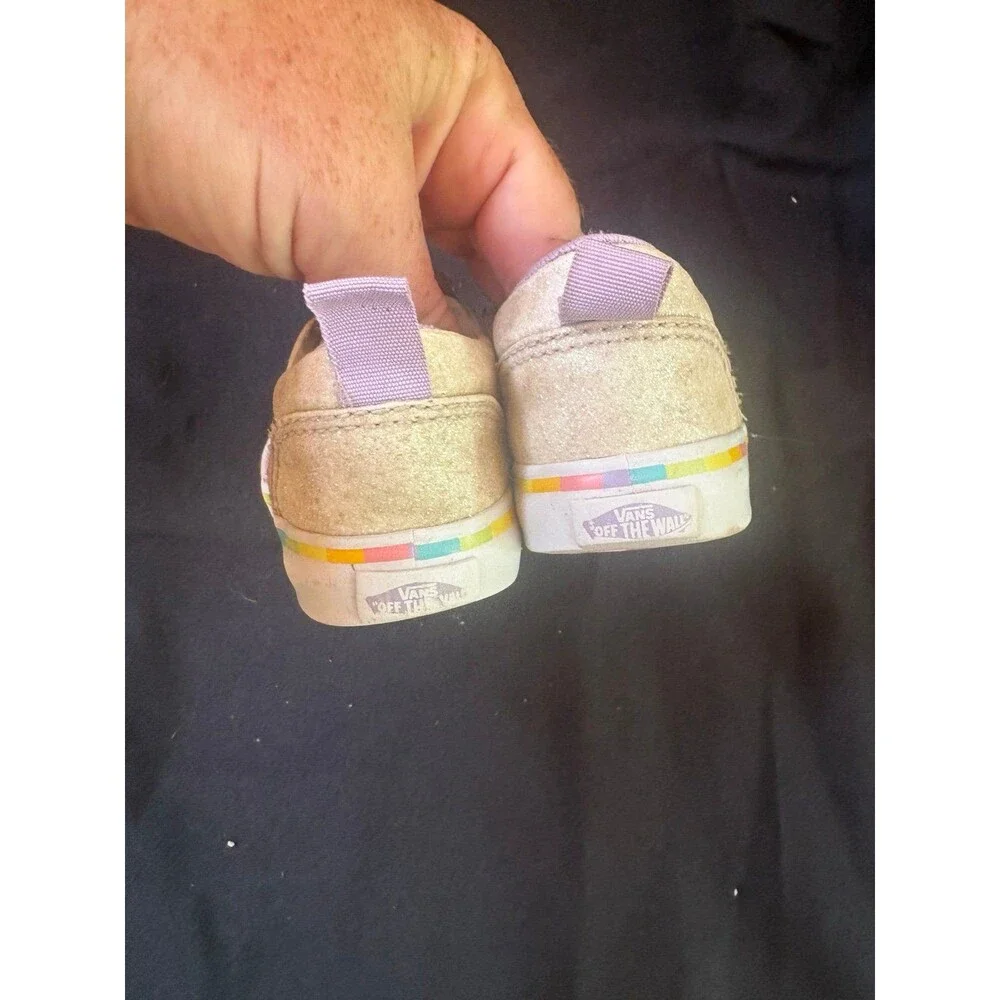 Vans girls size toddler 5 c sneaker shoes purple unicorns